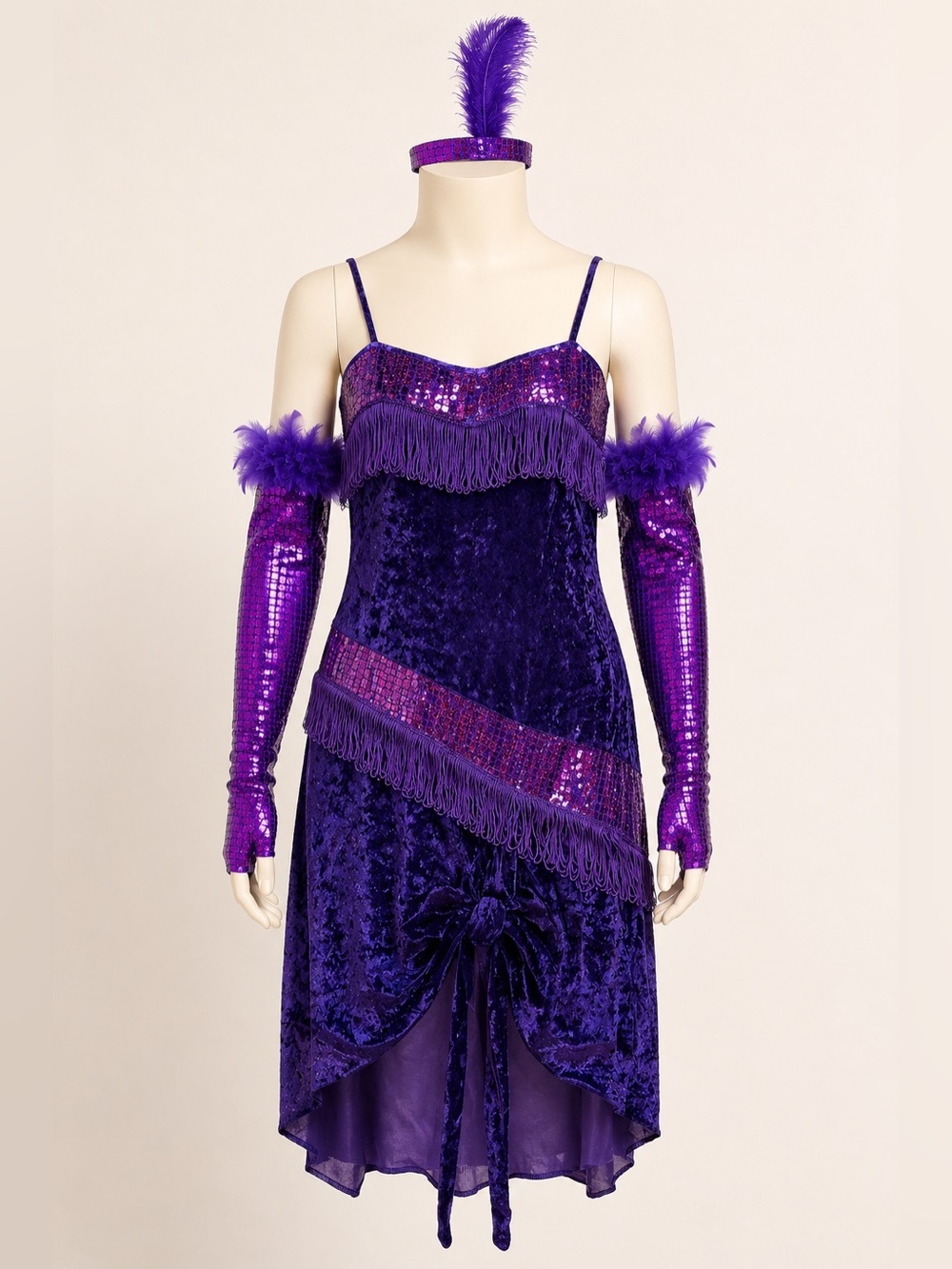 Vintage Rubie’s Fabulous Flapper Costume Purple Velvet Complete Set